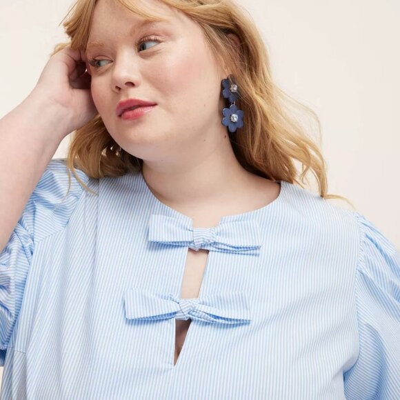 Kate Spade NY & Target Blue Floral Linear Earrings - Picture 5 of 5